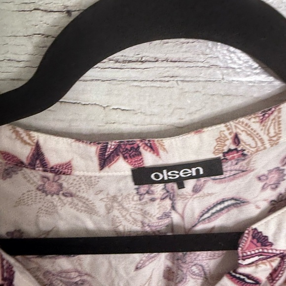 Olsen Women's Floral Blouse - Cream and Purple size 16/xl - Picture 4 of 7